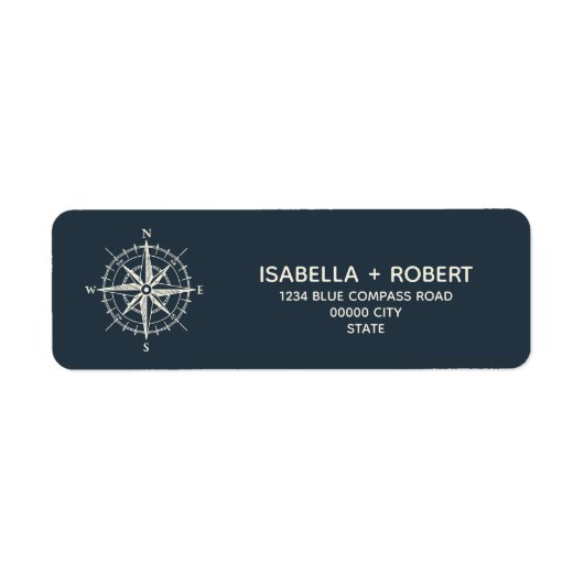 青コンパス |航海の風のバラ ラベル (正面)