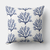 青コーラルアクセント枕 | 沿岸装飾用クッション クッション (裏面)