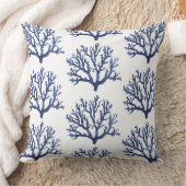 青コーラルアクセント枕 | 沿岸装飾用クッション クッション (ブランケット)
