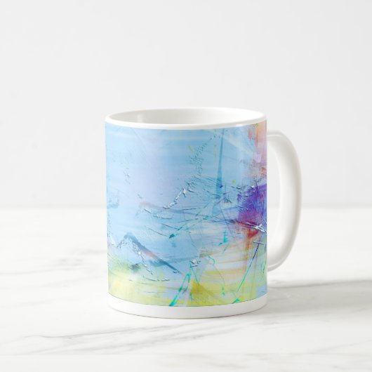 青コー絵を描ヒマグ コーヒーマグカップ (正面右)