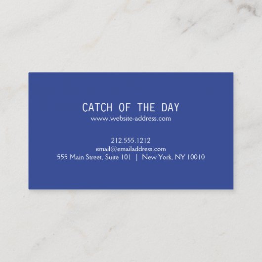 青ゴム印のいかりをテーマに航海のした 名刺 (裏面)