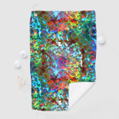 青サイケデリック色または熱狂的な海岩 ゴルフタオル (インサイチュ)