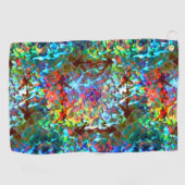 青サイケデリック色または熱狂的な海岩 ゴルフタオル (横)