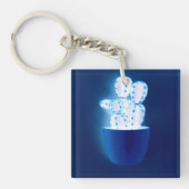 青サボテン キーホルダー (正面)