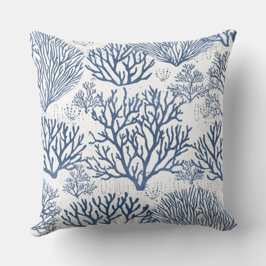 青サンゴ枕 | 珊瑚飾り枕 クッション (裏面)