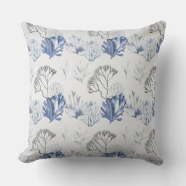 青サンゴ模様 クッション