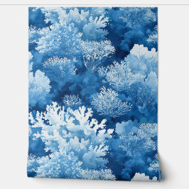 青サンゴ礁の模様の壁の装飾 壁紙