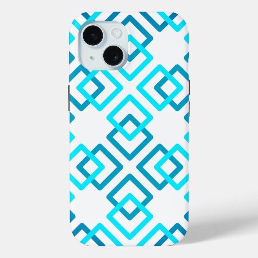 青シアンの四角形4つ Case-Mate iPhoneケース (裏面)