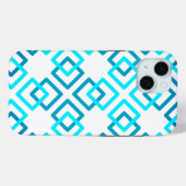 青シアンの四角形4つ Case-Mate iPhoneケース (裏面 (横))