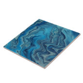 青シアン白大理石アクリル抽象 タイル (側面)