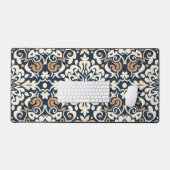 青シンプルと白のろうけつ染め デスクマット (キーボード&マウス)