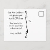 青シンプルと白の引っ越しました記号 案内ポストカード (裏面)