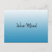 青シンプルと白の引っ越しました記号 案内ポストカード (正面)