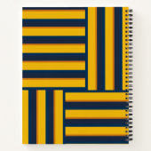 青シンプルと黄のストライプ ノートブック (裏面)