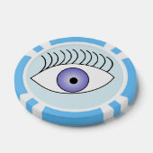 青シンプルに片目 ポーカーチップ (シングル)