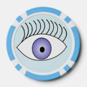 青シンプルに片目 ポーカーチップ (裏面)