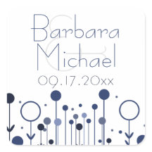 青シンプルフローラモダン点