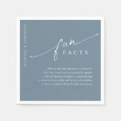 青シンプルモダンのスクリプトおもしろい結婚ファクト スタンダードカクテルナプキン (正面)