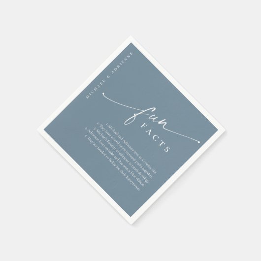 青シンプルモダンのスクリプトおもしろい結婚ファクト スタンダードカクテルナプキン (角)