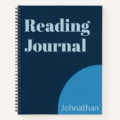 青シンプル名のの影読響 ノートブック (正面)