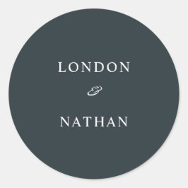 青シンプル緑の消音 ラウンドシール