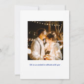 青シンプル線お洒落結婚の 招待状 (裏面)