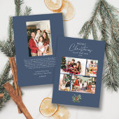 青シンプル色のクリスマスフォトコラージュと緑 シーズンカード