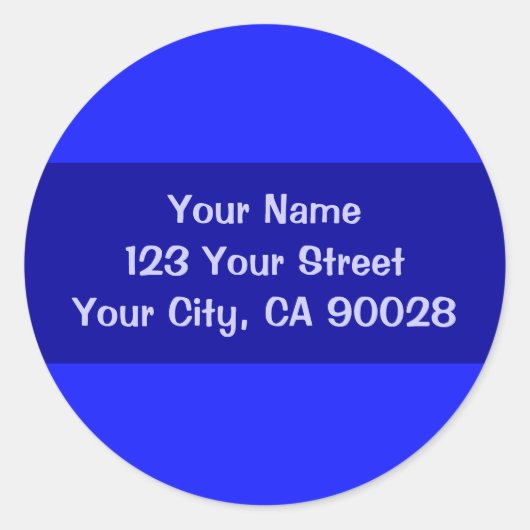 青シンプル色 ラウンドシール (正面)