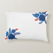 青シンプル花ベクターデザイン アクセントクッション (裏面)