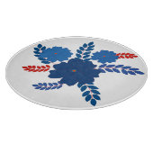 青シンプル花ベクターデザイン カッティングボード (角)