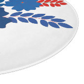 青シンプル花ベクターデザイン カッティングボード (角)