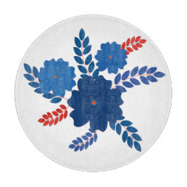 青シンプル花ベクターデザイン カッティングボード