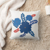 青シンプル花ベクターデザイン クッション (ブランケット)