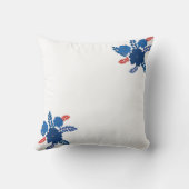 青シンプル花ベクターデザイン クッション (裏面)