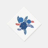 青シンプル花ベクターデザイン スタンダードカクテルナプキン (角)