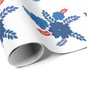 青シンプル花ベクターデザイン ラッピングペーパー (ロールコーナー)