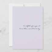 青シンプル薄紫グリーンダンデオン結婚フローラ 招待状 (裏面)