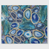 青ジオデス結晶パターン ラッピングペーパー (フラット)