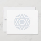 青スカラップで仕上げられたダビデの星は感謝していしています ノートカード (裏面)