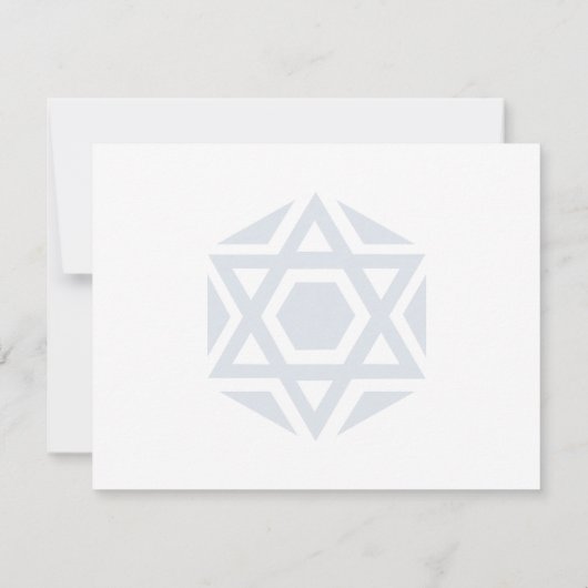 青スカラップで仕上げられたダビデの星は感謝していしています ノートカード (裏面)