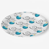 青スタイリッシュいクリスマス飾り ペーパープレート (アングル)