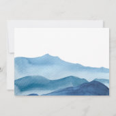 青スタイリッシュい山の水の色の日付を保存 セーブザデート (裏面)