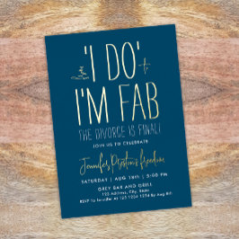 青スタイリッシュい離婚別の自由なパーティー素晴らしい 箔招待状