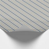 青スタイリッシュとアイボリーのラッストライプのピング紙 ラッピングペーパー (角)