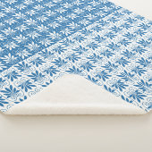 青スタイリッシュと白のギリシャの花のパターン シェルパブランケット (3/4)