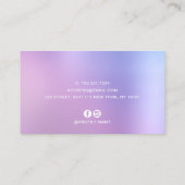 青スタイリッシュと紫のグリッターがヘア&化粧 名刺 (裏面)