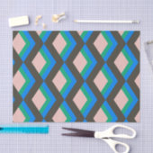 青スタイリッシュと緑モダンの中世の文様  薄葉紙 (クラフト)