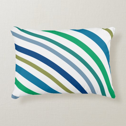 青スタイリッシュと緑 アクセントクッション (正面)