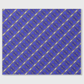 青スタイリッシュと金ゴールドのパタストライプのーンの紙 ラッピングペーパー (フラット)