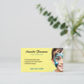 青スタイリッシュと黄のパーティー顔画家 名刺 (スタンド正面)